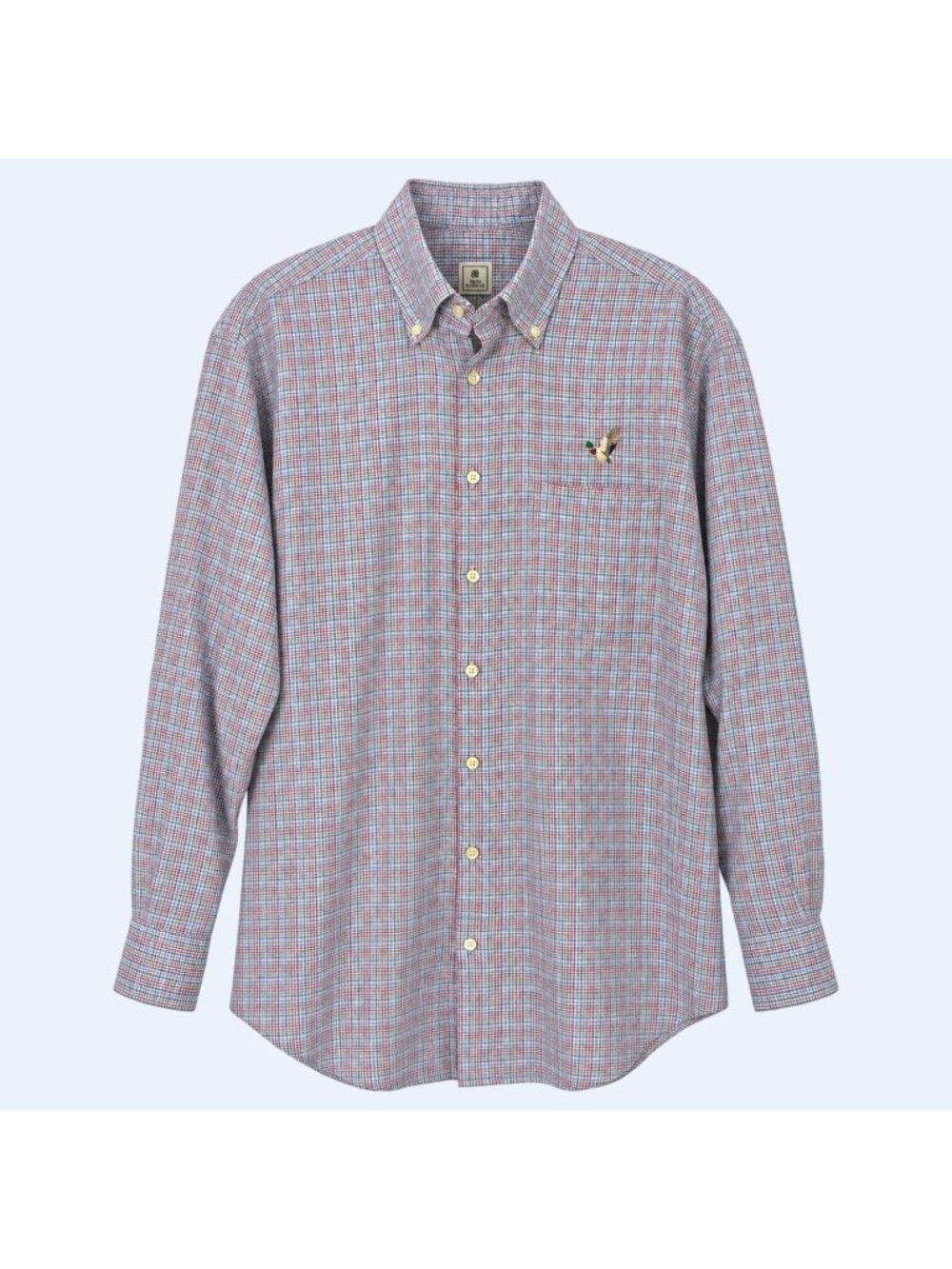 Peter Millar Shirt Mens M Plaid Blue Pink Cotton Button Down Long Sleeve